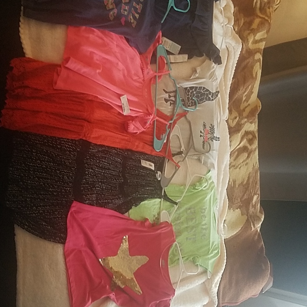 Girls bundle of shirts and 2 dresses